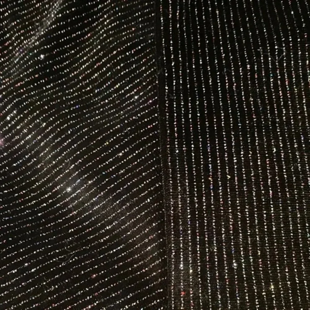 Altar'd State Shimmering Black Stretch Velvet Long Sleeve Mini Dress - Picture 5 of 7
